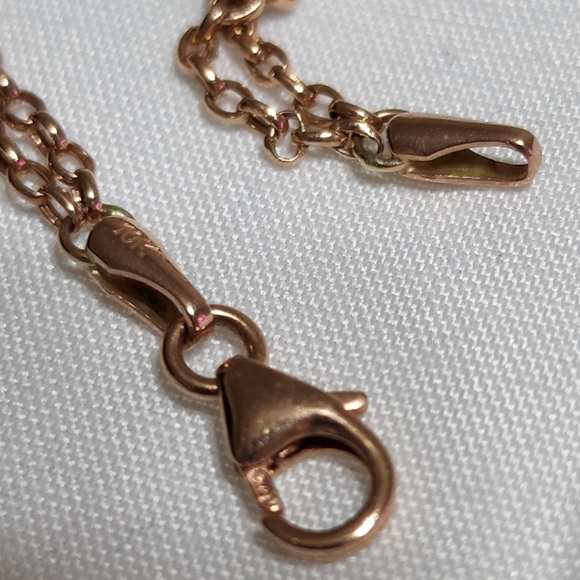 Gorgeous 10k Rose Gold Heart Ankle Bracelet - Picture 6 of 7